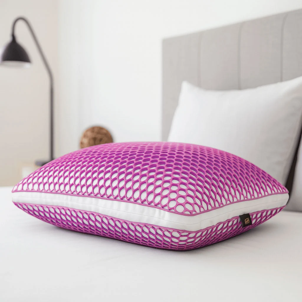 travesseiro Air Flow Purple na cama