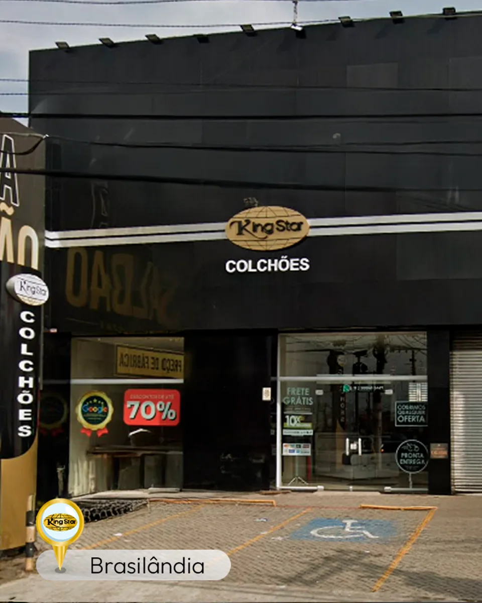 Fachada da loja King Star Colchões Brasilândia