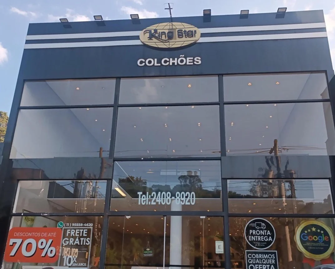Fachada da loja King Star Colchões Guarulhos Bosque Maia