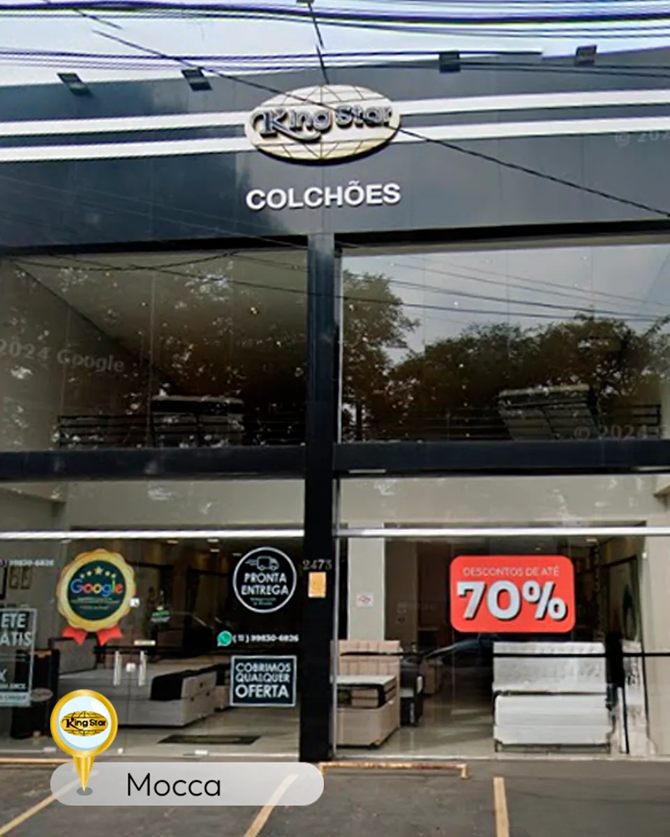 Fachada da loja King Star Colchões Mooca
