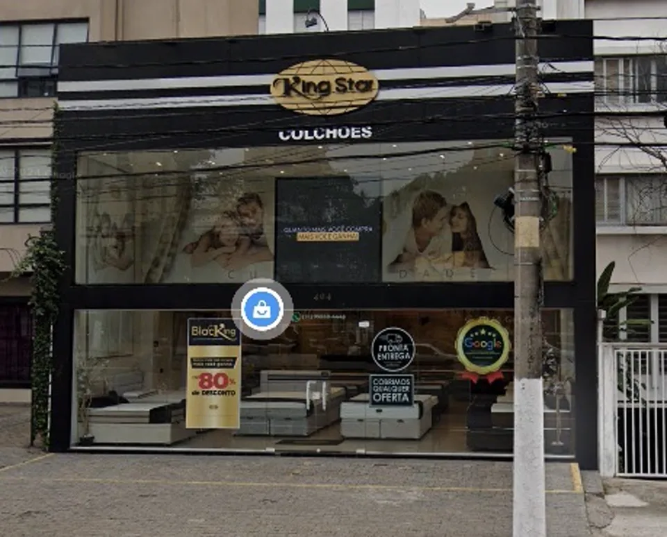 Fachada da loja King Star Colchões Pinheiros