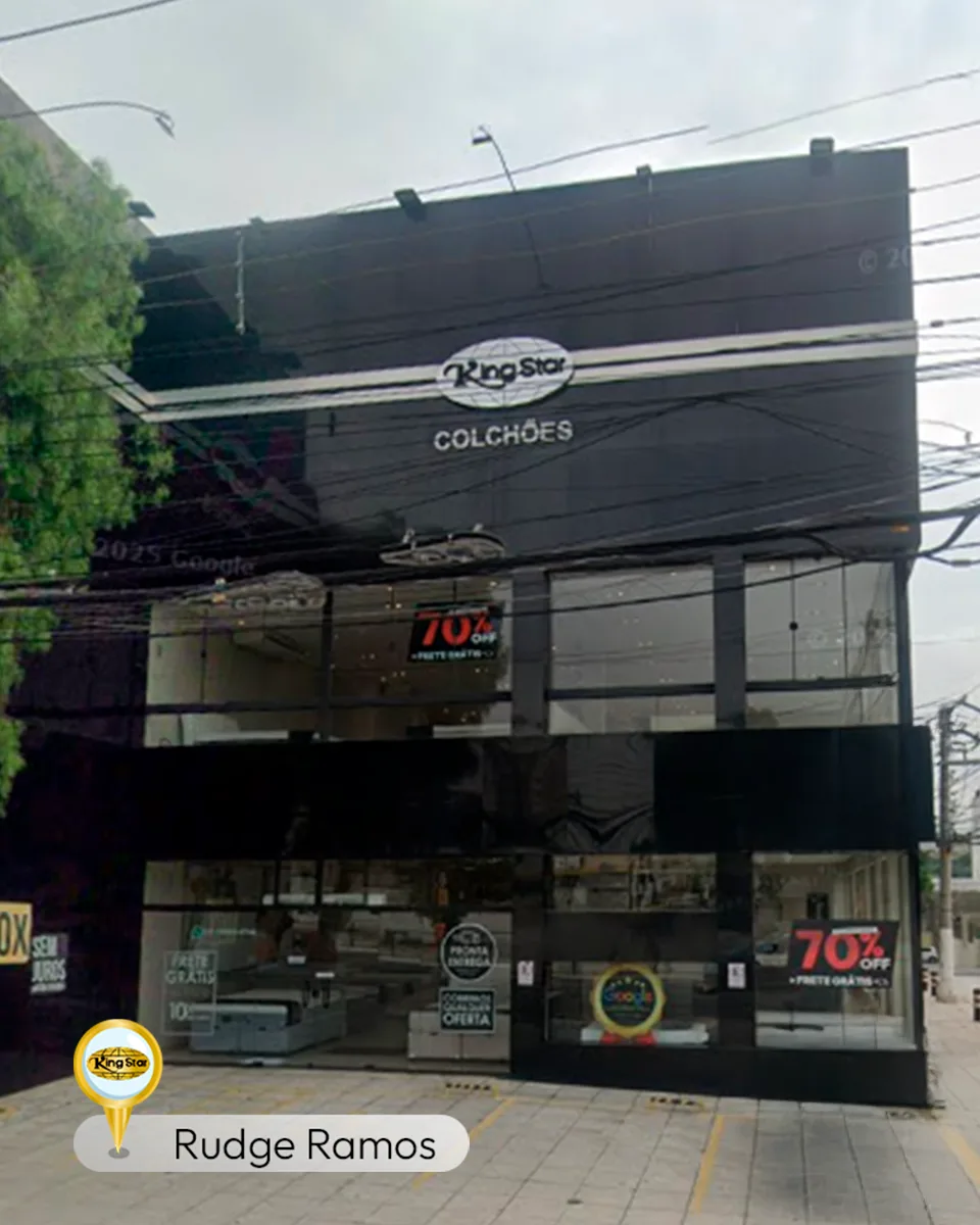 Fachada da loja King Star Colchões Rudge Ramos