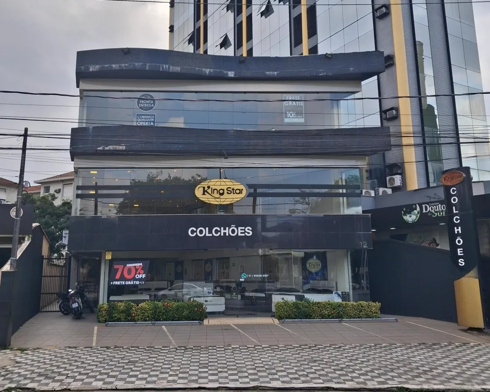 Fachada da loja King Star Colchões Santos
